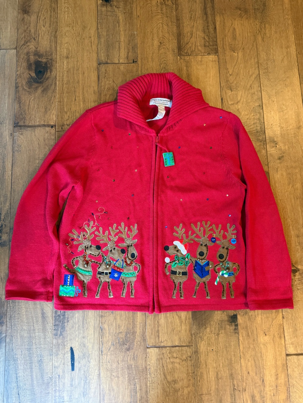 Vintage Tiara International Reindeer Cardigan